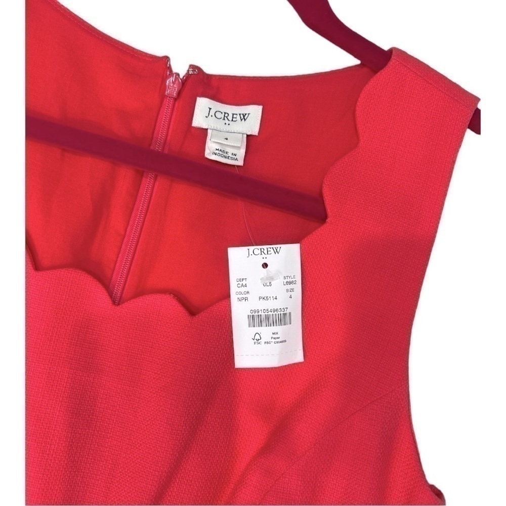 J. Crew Factory Basketweave Scallop-Edge Dress in Primrose NWT Size 4 - Picture 11 of 14